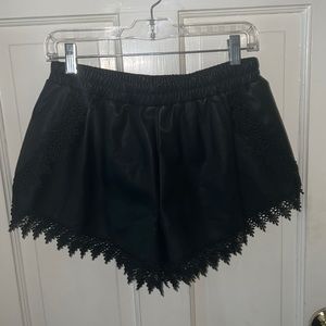 Black Fake leather shorts